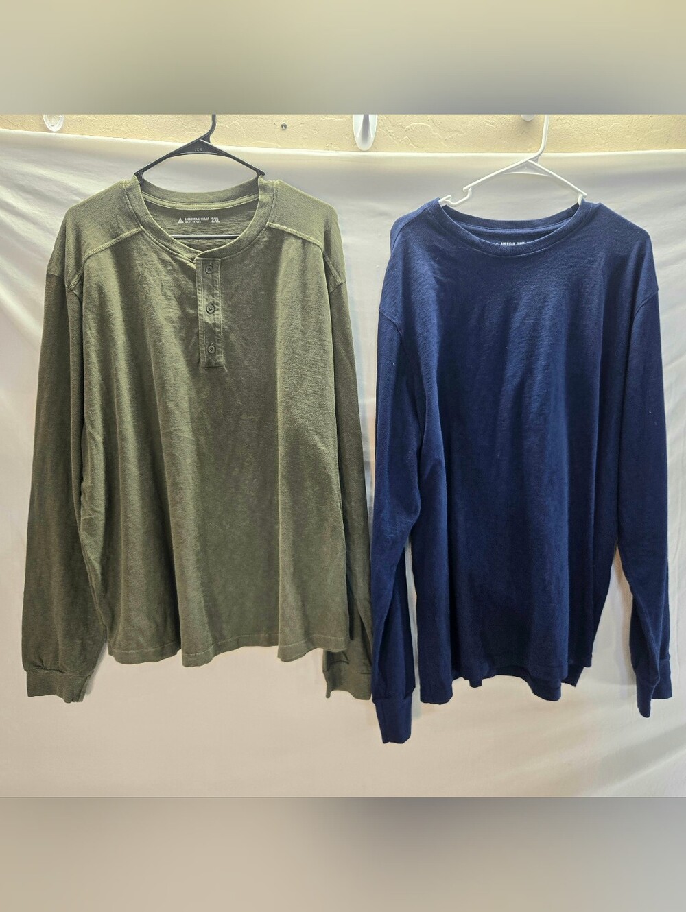 Lot of 2 American Giant Men's 2XL Long Sleeve Shirts NWOT